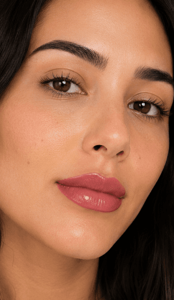Lips immediately after lip blush procedure